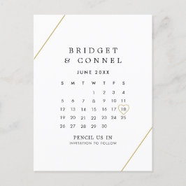 Postal De Anuncios Bridget Save the Date de Boda Geométrico Moderno