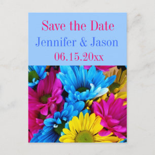 Postal De Anuncios Brillante y colorido Gerber Daisy Bouquet Guardar