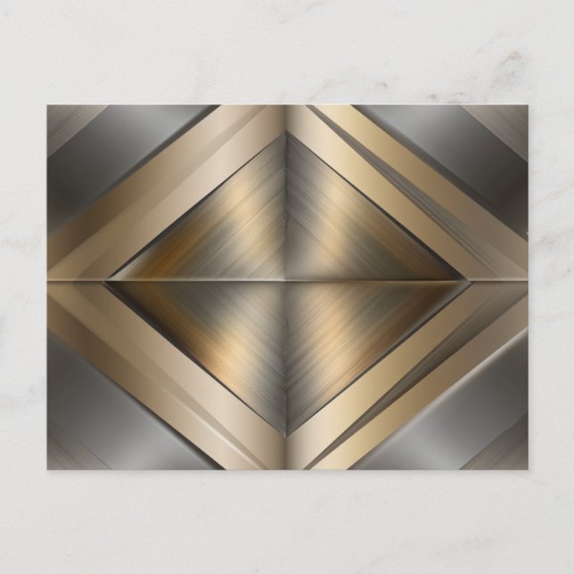 Postal De Anuncios Brushed Metallic Geometric Diamond Pattern (Anverso)
