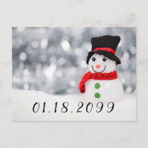 Postal De Anuncios Bufanda roja linda del muñeco de nieve w del
