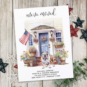 Postal De Anuncios Bulldog Inglés Patriótico Personalizado Perro Mudá