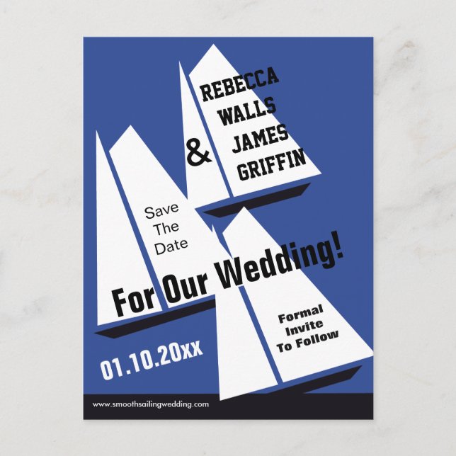 Postal De Anuncios Buques Náuticos De Vela Guardar El Evento De Fecha (Anverso)