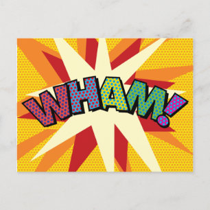 Postal De Anuncios Burbuja de habla personalizada WHAM divertida y co