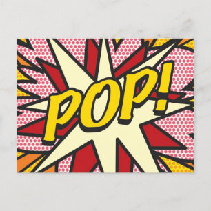 Postal De Anuncios Burbuja de Mensaje de Habla Divertida Retro POP