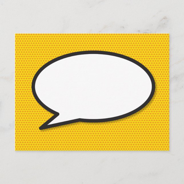 Postal De Anuncios Burbuja de Mensaje Divertida de Dibujos Animados R (Anverso)