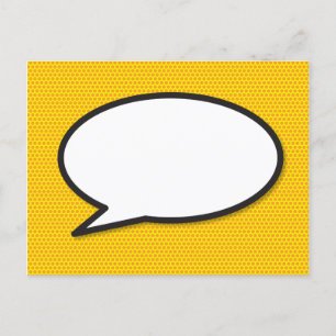 Postal De Anuncios Burbuja de Mensaje Divertida de Tira Cómica Retro 