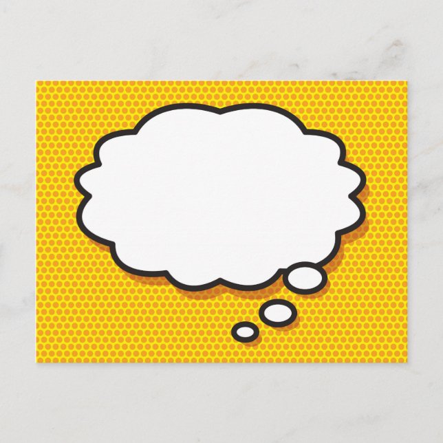 Postal De Anuncios Burbuja de pensamiento de tu mensaje divertida his (Anverso)