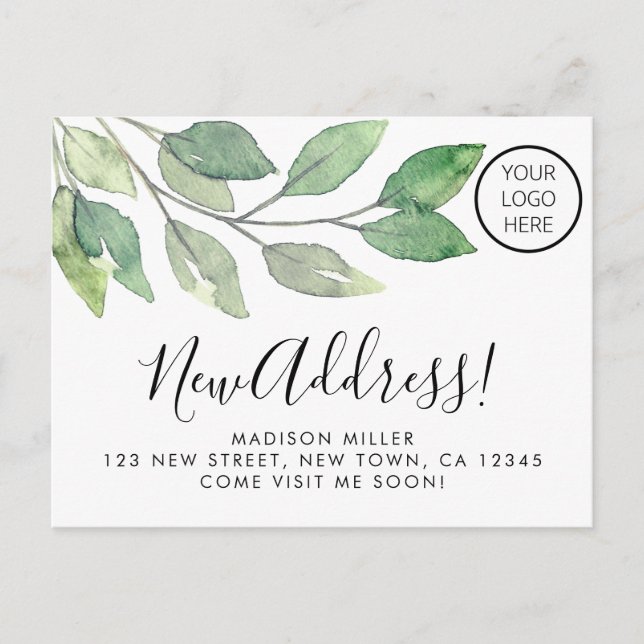 Postal De Anuncios Business Logo New Address Moving (Anverso)