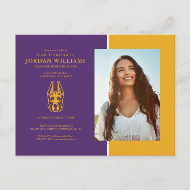 Postal De Anuncios Cabeza de mascota Great Dane de la Universidad de  (Anverso)