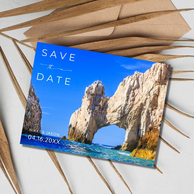 Postal De Anuncios Cabo San Lucas Boda de Destino Guardar la Fecha (Cabo San Lucas Destination Wedding Save the Date  Postcard)