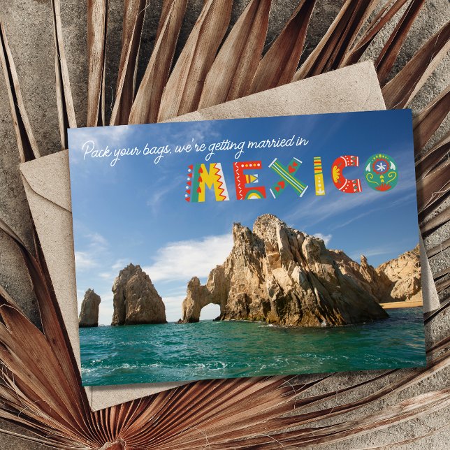 Postal De Anuncios Cabo San Lucas Mexico Wedding Save the Date (Subido por el creador)