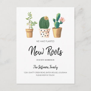 Postal De Anuncios Cactus Chic Plantado Nuevas Raíces Movido Mudado