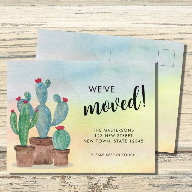 Postal De Anuncios Cactus en Acuarela en Movimiento (Subido por el creador)