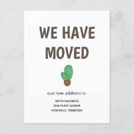 Postal De Anuncios Cactus en una Maceta Nos hemos Mudado