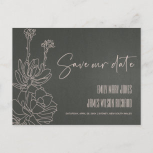 POSTAL DE ANUNCIOS CACTUS SUCCULENTO DEL DESIERTO GRIS BOCETO GUARDAR