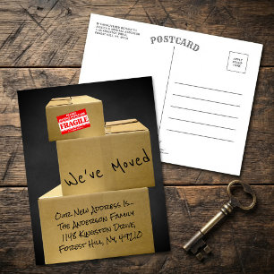 Postal De Anuncios Cajas de Mudanza Modernas Nueva Dirección