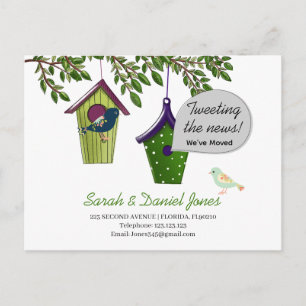 Postal De Anuncios Cajas de pájaros cambio de dirección nos hemos mud