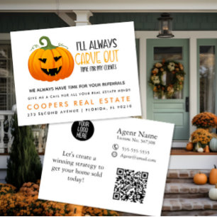 Postal De Anuncios calabaza de halloween referencias de clientes de b