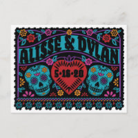 Calaveras de azúcar estilo de papel picado Guardar