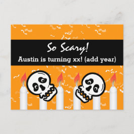 Postal De Anuncios Calaveras Divertidas Fiesta de Cumpleaños Guardar 