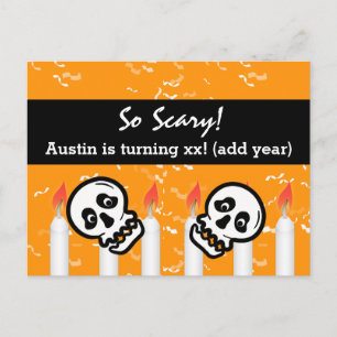 Postal De Anuncios Calaveras Divertidas Fiesta de Cumpleaños Guardar 