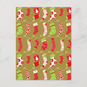 Postal De Anuncios Calcetines Retro de Navidad Acogedores de Invierno