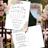 Calendario de Bodas Floral Rosa para Guardar la Fe