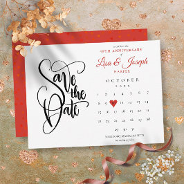 Postal De Anuncios Calendario de fecha de aniversario número 40 para 