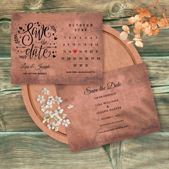 Postal De Anuncios Calendario de Fecha de Salvado de Madera Rústica C (Subido por el creador)