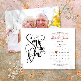 Postal De Anuncios Calendario de Foto de Guardar Fecha de Aniversario