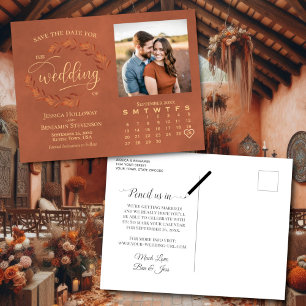 Postal De Anuncios Calendario de Fotos de Hojas de Terracota para Gua