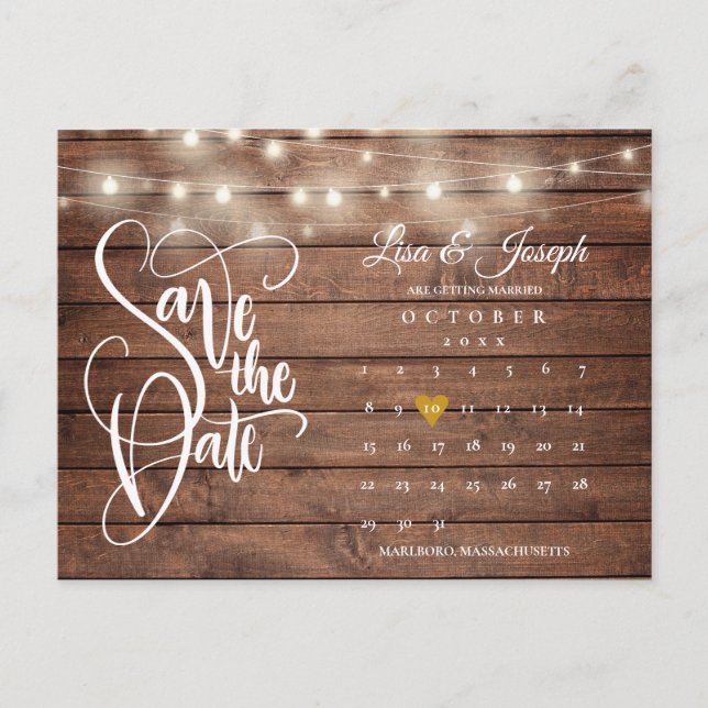 Postal De Anuncios Calendario de Luces Rústicas Foto de código QR Gua (Anverso)