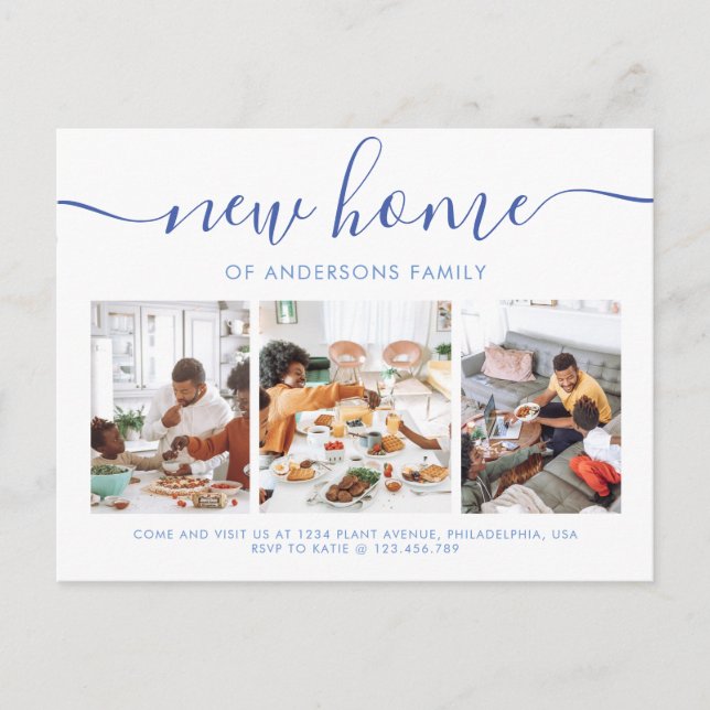 Postal De Anuncios Caligrafía De Guión Elegante 3 Fotografía Nuevo Mo (Anverso)