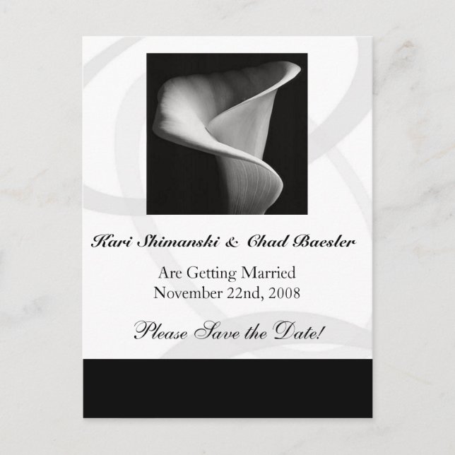 Postal De Anuncios CallaLily Guardar la Fecha (Anverso)