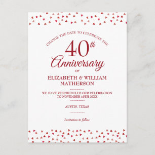 Postal De Anuncios Cambia la fecha 40º Aniversario de bodas de Rubí