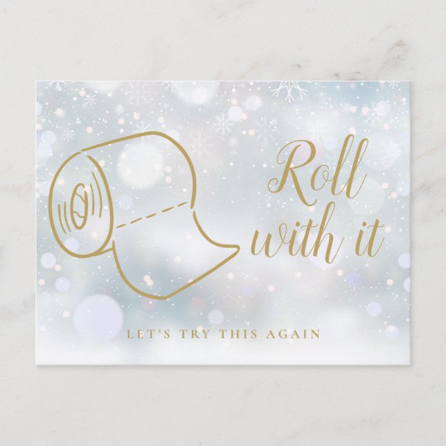 Postal De Anuncios Cambia la fecha Plan de celebración de invierno (Anverso)