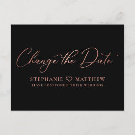 Postal De Anuncios Cambiar el Rosa elegante de fecha de escritura de 