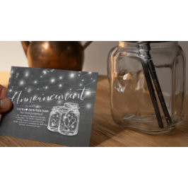 Postal De Anuncios Cambiar La Fecha Boda Aplazamiento Mason Jars