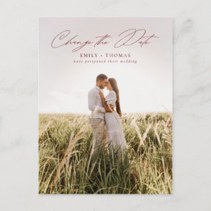 Postal De Anuncios Cambiar La Fecha De Aplazamiento Del Boda De Fotog