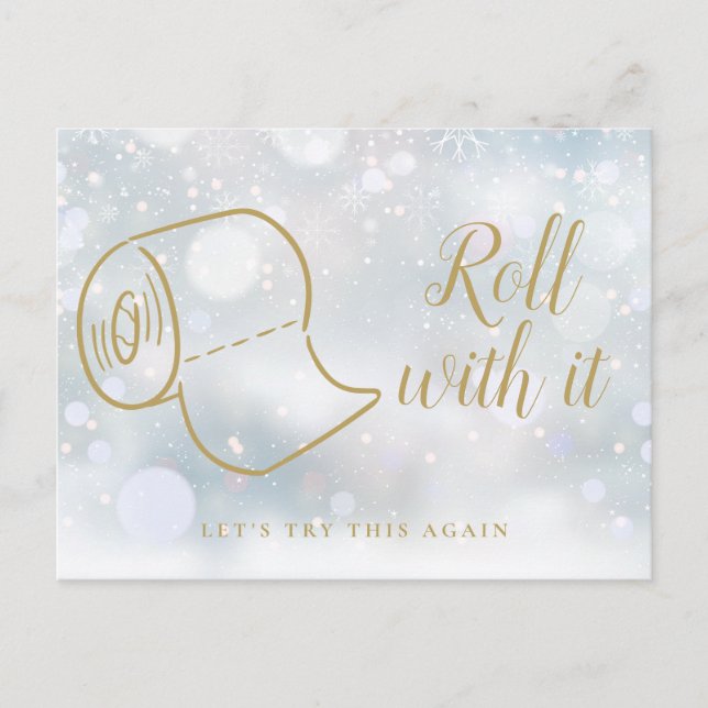 Postal De Anuncios Cambiar la Fecha Nueva Plan Celebración Invierno (Anverso)