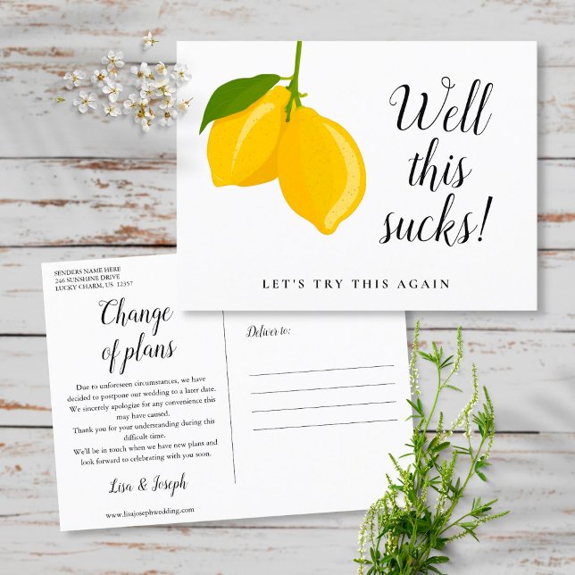 Postal De Anuncios Cambiar la fecha pospuesta evento cancelado (Subido por el creador)