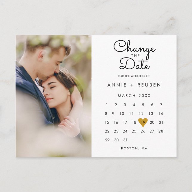 Postal De Anuncios Cambiar la foto del calendario pospuesto de fecha (Anverso)