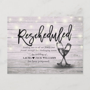 Postal De Anuncios Cambiar La Postergación Del Boda De Fecha Reprogra