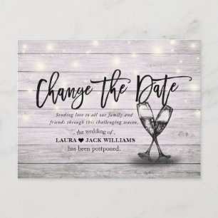 Postal De Anuncios Cambiar La Postergación Del Boda De Fecha Reprogra