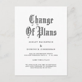 Postal De Anuncios Cambio de actualización simple de Boda gótico