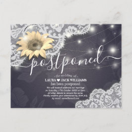 Postal De Anuncios Cambio de aplazamiento de boda La fecha Girasoles