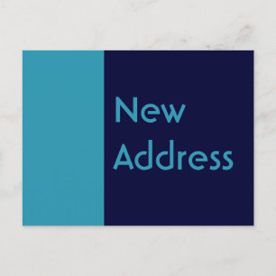 Postal De Anuncios Cambio de dirección azul turquesa