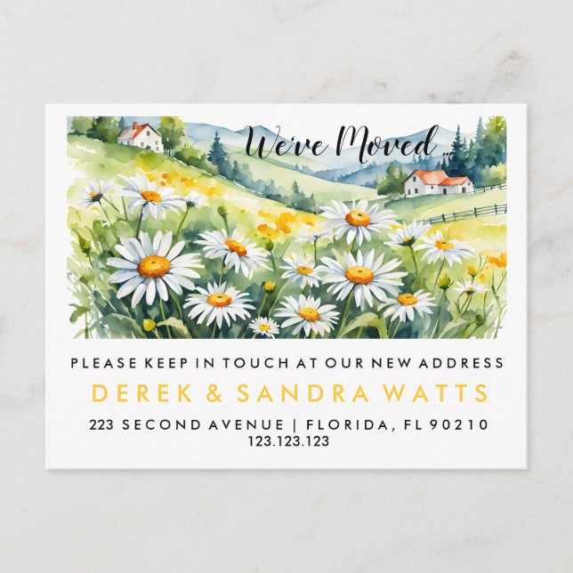 Postal De Anuncios Cambio de dirección con estilo nos hemos mudado  (Anverso)