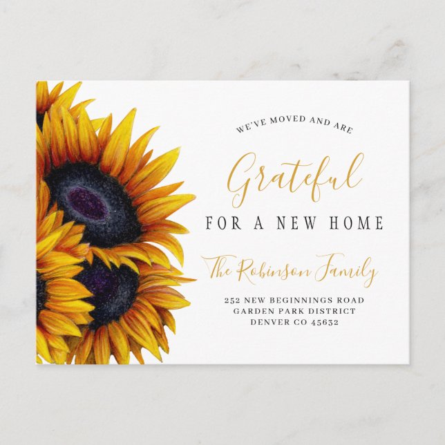 Postal De Anuncios Cambio de dirección de Acción de Gracias en nueva  (Anverso)