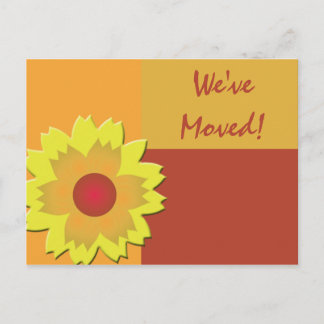 Postal De Anuncios Cambio de dirección de bloque de color de girasol